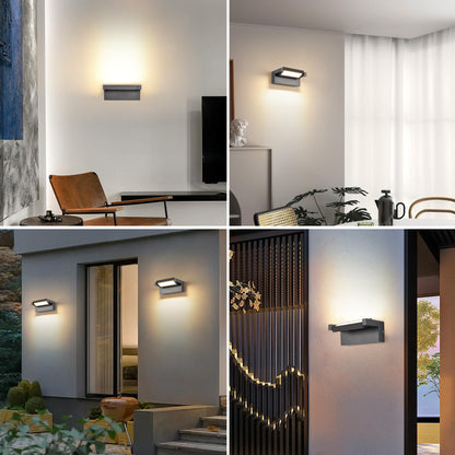 KUKAK LED Aussenwandleuchte KY14 IP65 3000K schwenkbar Dunkelgrau