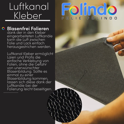 Folindo® Autofolie Car Wrapping Folie - Schwarz Glanz 15x1.52m