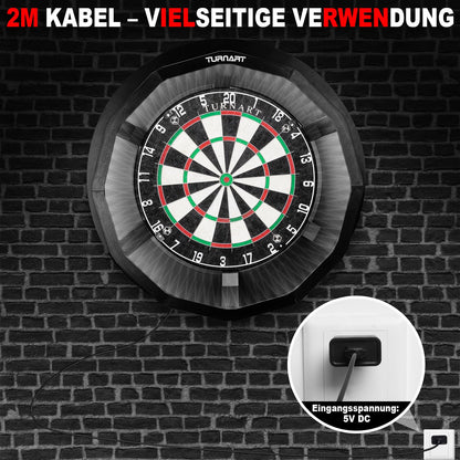 Turnart Dartscheiben-Beleuchtung LED Lichtring mit Helligkeitsregelung