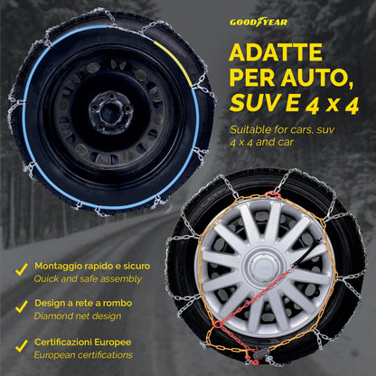 Goodyear 77935 Schneeketten 12mm für SUV - Grösse 245