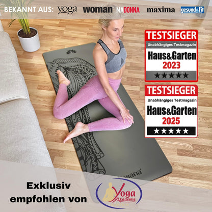 Yosana Yogamatte Naturkautschuk ECO PU Ultra Grip - 183x68cm 4mm
