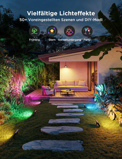 Govee Outdoor LED Strahler RGBWW Alexa Matter 4er Set