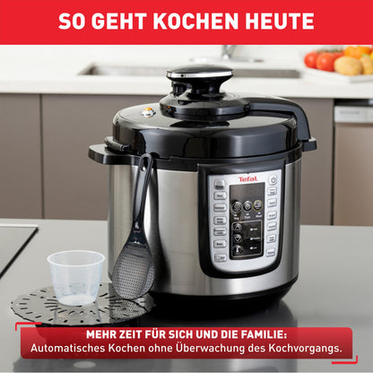 Tefal Fast & Delicious CY505EF0 Multikocher, 6 L, schwarz/Edelstahl