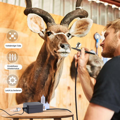 Powate 40 PSI Dual Action Airbrush Set mit Kompressor