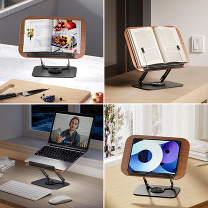 SupeDesk Buchständer aus Holz, drehbar und höhenverstellbar