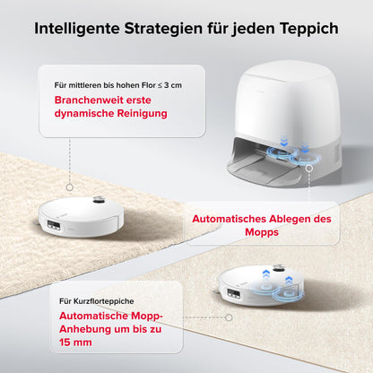 roborock Qrevo Curv 2 Pro Saugroboter mit Wischfunktion, Weiss