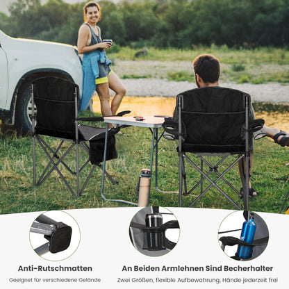 HIGH POINT SPORTS Campingstuhl XL faltbar bis 160 kg, Dunkelgrau