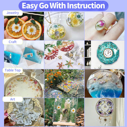 Ghguole Epoxidharz Set Kristallklares Giessharz - 7.6L mit Farben