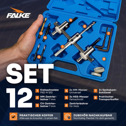Falke Kreisschneider FKS-H 120 - Verstellbare Universal Lochsäge