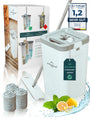 WONDERHOME Bodenwischer Set mit Eimer und 3-Kammer-System, quadratischer Eimer
