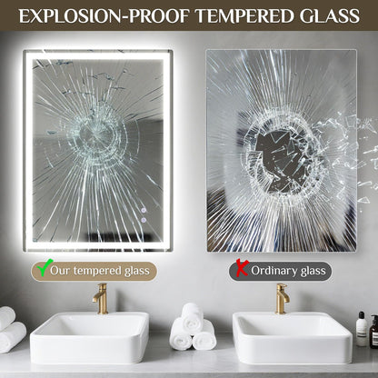 Clevich Badspiegel mit LED Beleuchtung 80x60 cm