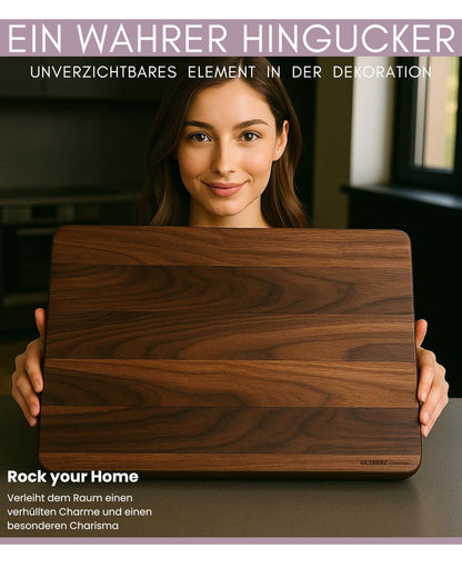 Gutherz® Schneidebrett Nussbaumholz XXL - 60x40x3 cm