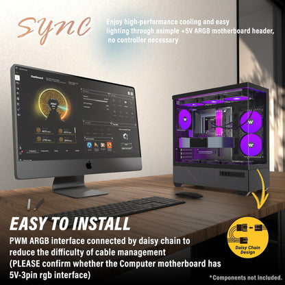 KEDIERS G800-B50F ATX PC Gehäuse – Glas, ARGB, Schwarz