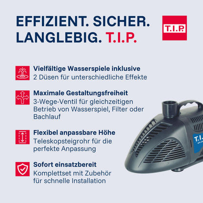 T.I.P. Wasserspielpumpe WPS 1000 R Teichpumpe 1.000 l/h