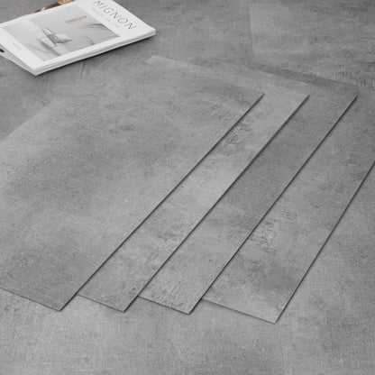Mulgreat Galena Vinyl-Fliesen selbstklebend PVC-Boden Betoneffekt grau