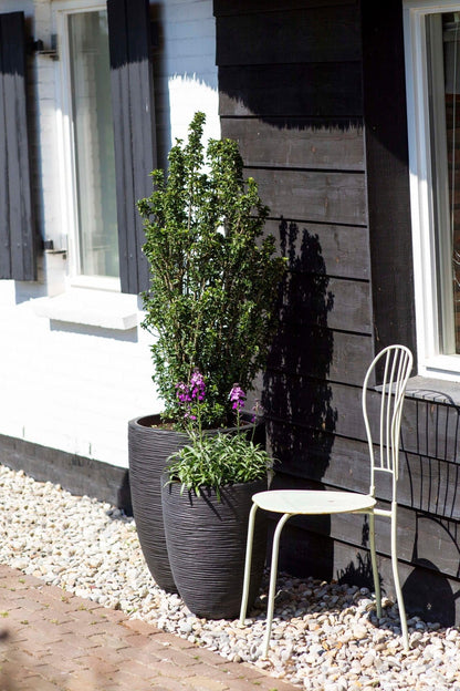 Capi Europe Elegant Rib NL niedrig Blumentopf 46x58 Anthrazit