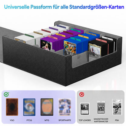 UAONO Kartenaufbewahrungsbox für 2400+ Sammelkarten, schwarz-grau