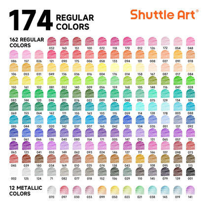 Shuttle Art Buntstifte Set 174 Farben mit Malbuch und Zubehör