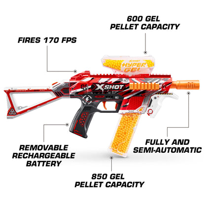 ZURU X-Shot Hyper Blaster Trace Fire mit 10.000 Kugeln