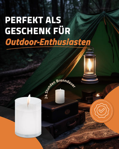 ration1 Teelichter Set 100 Stk. – 24h Brenndauer, Weiss, Duftfrei