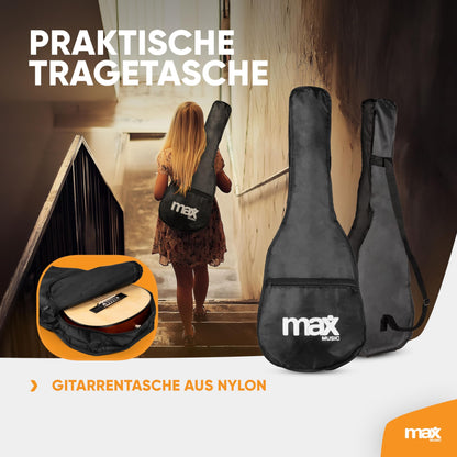 MAX SoloArt Akustik Gitarre 3/4 - Kinder ab 6 Jahren