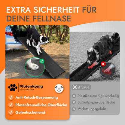 PFOTENKÖNIG PLATZWUNDER Hunderampe Auto - klappbar Leicht-Alu