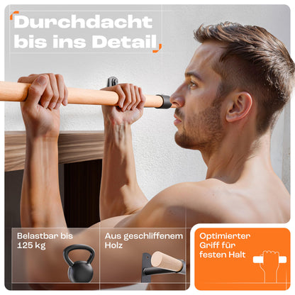 KFA8 Klimmzugstange Wand Holz Pull Up Bar für Calisthenics