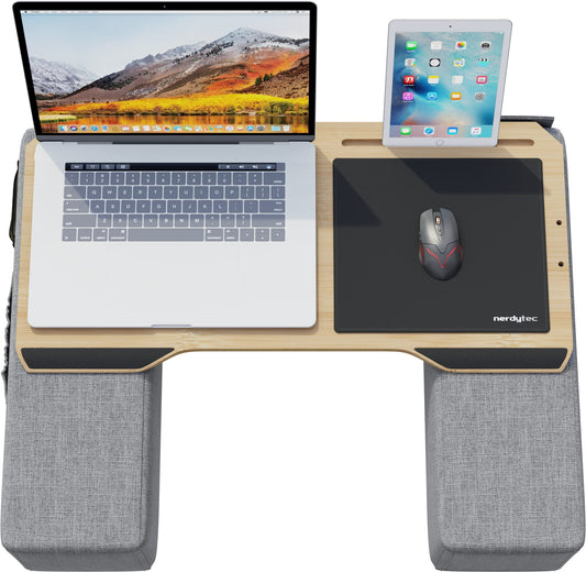 Couchmaster® CYWORX Ergonomisches Lapdesk für Couch & Bett. Schwarzes Lapdesk mit Stützkissen zur Nutzung von PC/Laptop auf Sofa/Bett.