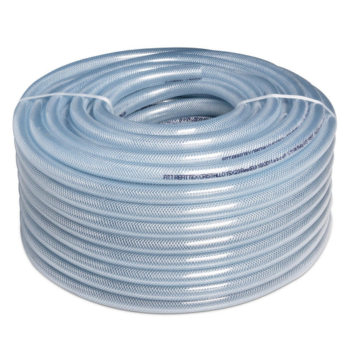 FITT REFITTEX CRISTALLO Lebensmittel Schlauch 19mm 50m. Transparenter Schlauch zum Transport von Flüssigkeiten für Lebensmittel.
