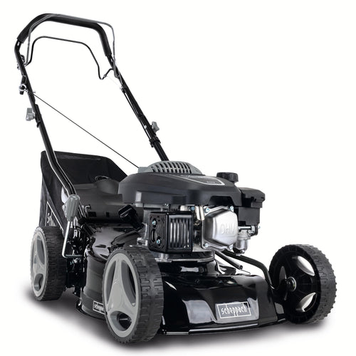 Scheppach MS132-42B Benzin-Rasenmäher Black Edition mit Antrieb und 45 l Fangbox