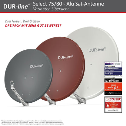 DUR-line Select 80cm Satellitenschüssel Anthrazit mit LNB-Halterung