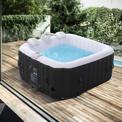 Arebos Aufblasbarer Spa Whirlpool beheizt - 4P 154cm quadratisch
