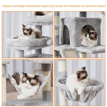Heybly HCT034W Kratzbaum Katzenturm – 180 cm, Hellgrau