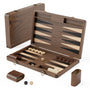 Puecrof Backgammon-Set aus Schwarznussbaumholz, Reisespiel mit hellem und dunklem Holzmuster
