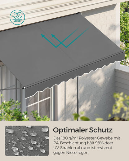 SONGMICS Klemmmarkise höhenverstellbar 250 x 120 cm anthrazit