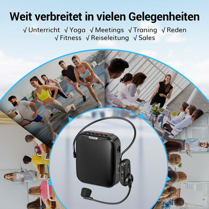 TONOR K11 Sprachverstärker tragbar mit Bluetooth und Wireless Headset