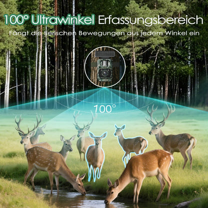 MAXDONE P218-X WLAN Wildkamera mit Solarpanel und Nachtsicht