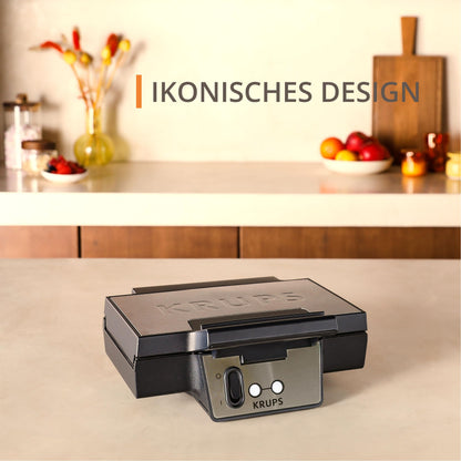 Krups FDK Iconic Waffeleisen - Schwarz/Edelstahl FDK261