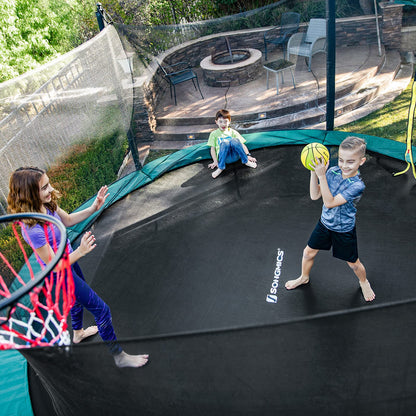 SONGMICS Sprungmatte Ø 324 cm für rundes Trampolin Ø 366 cm, schwarz