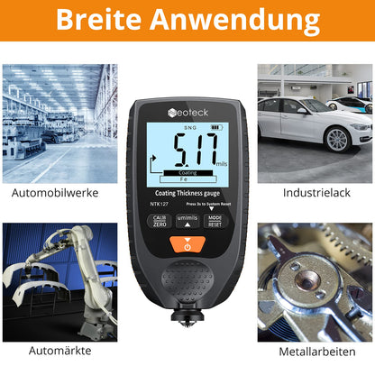 Neoteck Autolack Schichtdickenmessgerät Handheld LCD - Schwarzorange