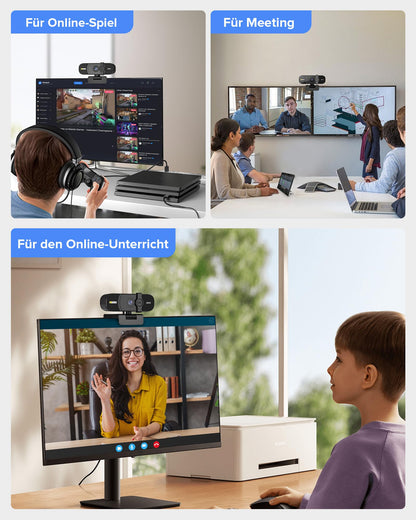 SIIIX 4K/60FPS USB Webcam - Für PC und Videoanrufe