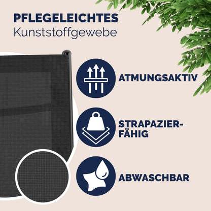 Casaria Gartenstühle Bern 2er Set, klappbarer Hochlehner aus Aluminium