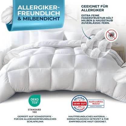 Glückstoff Feder-Daunendecke Ganzjahresdecke - 135x200cm