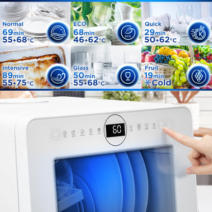 Duronic DW5 WE Mini Tischgeschirrspüler - Ohne Wasseranschluss