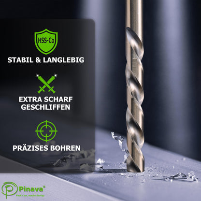 Pinava Metallbohrer-Set HSS Cobalt Pro, 19-tlg., 1–10 mm