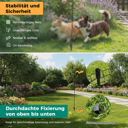 Signstek Begrenzungszaun 15 m, mobiler Steckzaun 90 cm hoch, schwarz