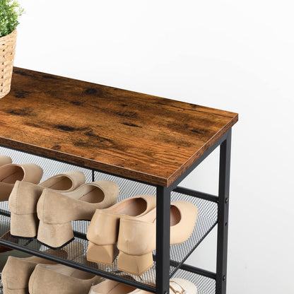 HOOBRO EBF106XJ01 5-lagiges Schuhregal – vintagebraun-schwarz