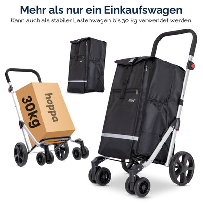 Hoppa Einkaufstrolley ST101 klappbar mit 6 Rädern, 74 l
