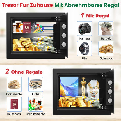 Tiskgg Fingerabdruck Tresor 25L, Möbeltresor mit feuerfester Tasche