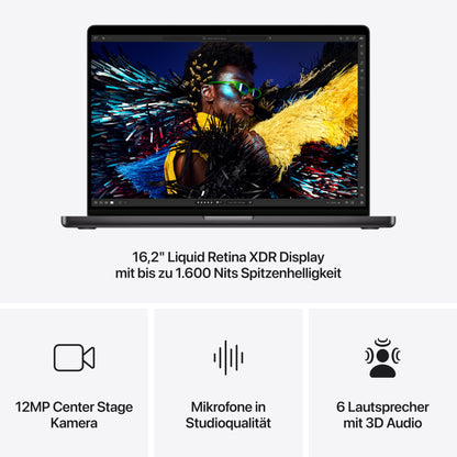 Apple 2024 MacBook Pro 16,2" M4 Pro Laptop - 512GB Space Schwarz